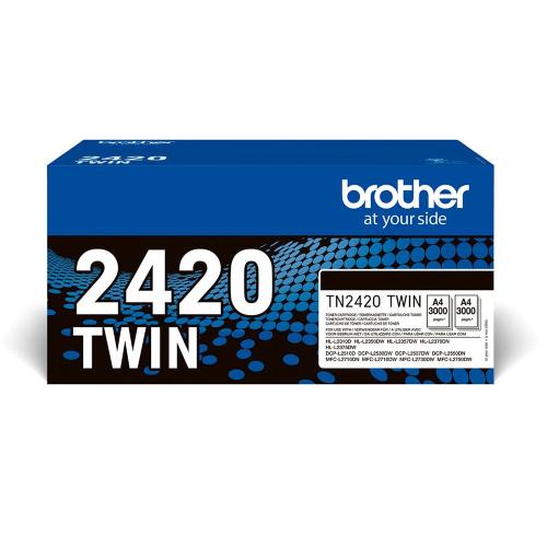 BROTHER TONER ORIGINALE TN-2420TWIN 3K NERO CONFEZIONE 2 PEZZI