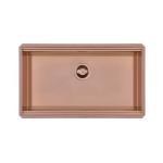 Foster Milanello Copper Workstation - 1034858 Lavello Sottotop | acciaio AISI 304 PVD copper, 1 vasca, profondità 200 mm, griglie black incluse