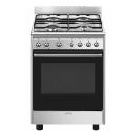Smeg CX60GMX Cucina Libera installazione | Classe A | Multifunzione gas, Forno ventilato elettrico, Timer digitale