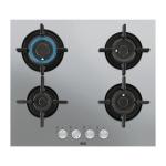 AEG HGB64423UZ Piano cottura a gas Incasso | Classe N/A | 60cm, Step Power, 4/Zone, Inox/EasyClean