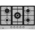 Beko HIAW75226SXE Piano cottura a gas Incasso | Classe N/A | 4 Bruciatori + 1 Wok High Power, 75 cm, Acciaio inox
