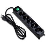 TECNOWARE MULTIPRESA 5 POSTI SCHUKO/ITA 10A NERO SPINA ITA FMP5IIG