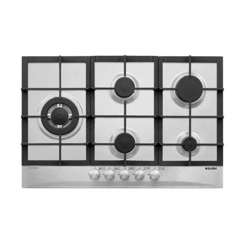 GLEMGAS GT85THIX Piano cottura a gas Incasso | 5 fuochi, Inox, Accensione elettronica