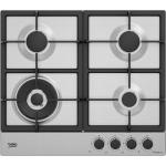 Beko HIAW64225SXE Piano cottura a gas Incasso | Classe N/A | 3 Bruciatori + 1 Wok, 60 cm, Acciaio inox