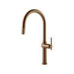 Gessi HABITO Estraibile Warm Bronze Brushed PVD - 60672#726 Miscelatore Lavello | Bronzo Caldo Spazzolato Pvd, Doccetta estraibile, Tubo flessibile estensibile