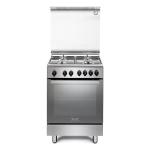 De'Longhi DMX64L Cucina Libera installazione | Classe A+ | bianco, 4 gas, griglie piattina mat, gas (3), acc.ne sottomanopola, grill el., cop vetro, vano scaldavivande