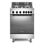 De'Longhi GEMMA66GVL Cucina Libera installazione | Classe A | acciao inox lucido, 4 gas (1 TC),  acc.ne sottomanopola,  gas ventilato 6 funz., grill elettrico, vano scaldavivande, cavità 70 Litri.