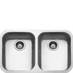 Smeg UM4040 Lavello | Incasso | Vasche sottotop affiancate, Acciaio inox 