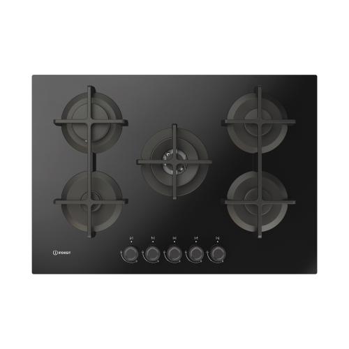 Indesit ING72TBK1 Piano cottura a gas Incasso | Nero, Da incasso, 75 cm
