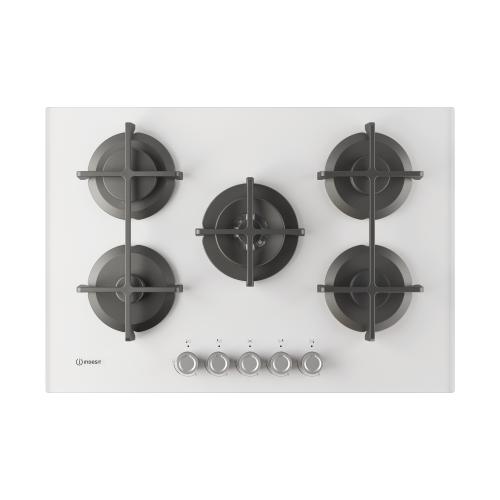 Indesit ING72TWH1 Piano cottura a gas Incasso | Bianco, Da incasso, 75 cm