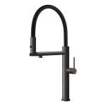 Gessi GESSI 316 Semiprofessionale Black Metal Brushed PVD - 60210#707 Miscelatore Lavello | Nero Metal Spazzolato Pvd, Canna semiprofessionale doppia funzione, Altezza canna 250 mm