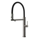 Gessi GESSI 316 Semiprofessionale Steel Brushed - 60210#239 Miscelatore Lavello | Acciaio Inox Spazzolato, Canna semiprofessionale doppia funzione, Altezza canna 250 mm