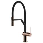 Gessi INEDITO Semiprofessionale Copper PVD - 60429#030 Miscelatore Lavello | Rame Lucido Pvd, Canna semiprofessionale doppia funzione, Altezza canna 250 mm