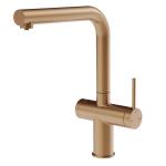 Gessi INEDITO Acqua Filtrata Warm Bronze Brushed PVD - 60571#726 Miscelatore Lavello | Bronzo Caldo Spazzolato Pvd, Funzione acqua filtrata integrata, Tre vie acqua calda/fredda/filtrata
