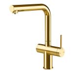 Gessi INEDITO Acqua Filtrata Gold PVD - 60571#246 Miscelatore Lavello | Oro Lucido Pvd, Funzione acqua filtrata integrata, Tre vie acqua calda/fredda/filtrata