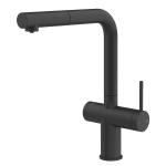 Gessi INEDITO Acqua Filtrata Matte Black - 60572#299 Miscelatore Lavello | Nero Opaco, Funzione acqua filtrata integrata, Tre vie acqua calda/fredda/filtrata