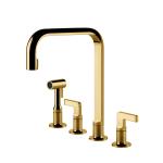 Gessi INCISO Monogetto Gold PVD - 58703#246 Miscelatore Lavello | Oro Lucido Pvd, Bocca monogetto fissa, Portata ridotta water saving