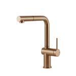 Gessi INEDITO Monogetto Warm Bronze Brushed PVD - 60433#726 Miscelatore Lavello | Bronzo Caldo Spazzolato Pvd, Bocca monogetto fissa, Portata ridotta water saving