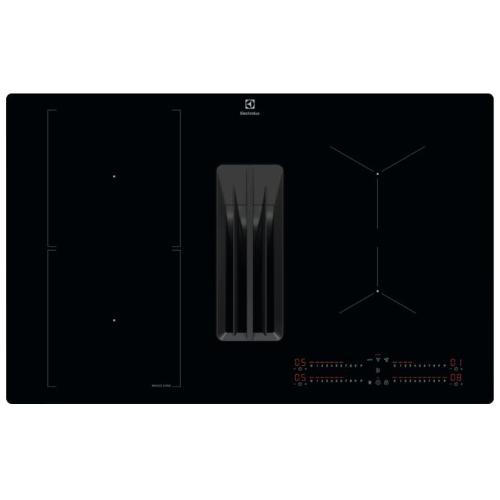 Electrolux KCC83480I Piano cottura a induzione con cappa aspirante integrata Incasso | Classe A+ | 80cm, Bridge, Modello/Filtrante, Nero