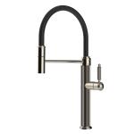 Gessi VENTI20 Semiprofessionale Nickel PVD - 60634#720 Miscelatore Lavello | Nickel Lucido Pvd, Canna semiprofessionale doppia funzione, Altezza canna 250 mm