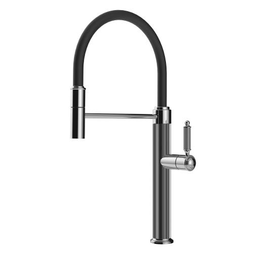 Gessi VENTI20 Semiprofessionale Chrome - 60634#031 Miscelatore Lavello | Cromo Lucido, Canna semiprofessionale doppia funzione, Altezza canna 250 mm