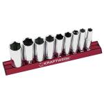 Kraftwerk Tools 201599 9pz-  Set MAGALU di chiavi a bussola lunghe in pollici 3/8"