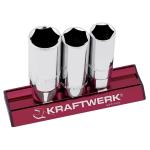 Kraftwerk Tools 201998 3pz-Set MAGALU di chiavi a bussola per candele 3/8"