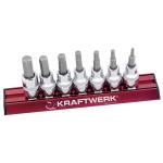 Kraftwerk Tools 206099 7pz-  Set di chiavi a bussola giravite esagonali 3/8"