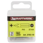 Kraftwerk Tools 2703-10 1/4'' Inserto Phillips 25 mm Nr. 3, 10 pz.
