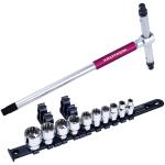 Kraftwerk Tools 302.800.011 Ass. chiavi a bussola COMBI 3/8"+chiave T, 11 pz.