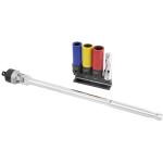 Kraftwerk Tools 303.800.000 Set quadro m. snodato+chiavi a bussola a percus., 1/2", 5 pz