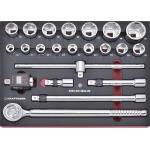 Kraftwerk Tools 4902-090 22pz Set chiavi a bussola EVA 3/4"+4081-34