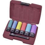 Kraftwerk Tools 381005 7pz. Set di chiavi a bussola per cerchi in lega 1/2"