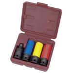 Kraftwerk Tools 3083 4 pz - Set bussole a macchina 1/2" rivestite con snodo