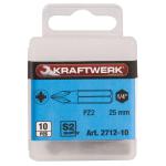 Kraftwerk Tools 2712-10 1/4'' Inserto Pozidriv 25 mm Nr. 2, 10 pz.
