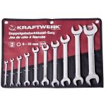 Kraftwerk Tools 3553R 10pz. - Ass. Di chiavi a forchetta doppia, lucide 6-32mm in
