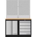 Kraftwerk Tools 3964K-S5-W Mobilio 2 parete forata combinata,faggio, 5 cassetti