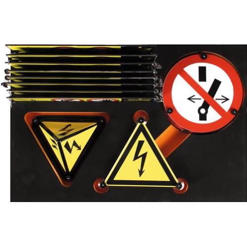 Kraftwerk Tools 510.100.000 Set di segnali di avvertimento e sicurezza ad alta tensione