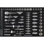 Kraftwerk Tools 105.102.011 Inserto di bussole 1/4"+3/8"+1/2" 86-pz.