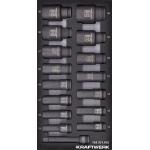 Kraftwerk Tools 105.301.002 1/2'' Chiavi a bussola metriche lunghe 16-pz. Inlay 20x40