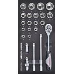 Kraftwerk Tools 105.301.005 1/2'' set cricchetto reversibile 23-pz. Inlay 20x40
