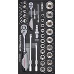 Kraftwerk Tools 105.301.034 1/4" + 1/2" set cricchetto reversibile 40-pz. Inserto 20x40