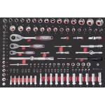 Kraftwerk Tools 105.502.026 PRO LINE Set 1/4"+3/8"+1/2" EVA 60x40 125 pz.