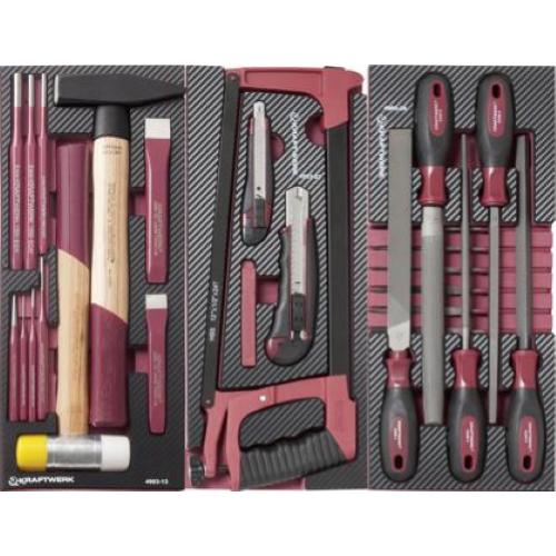 Kraftwerk Tools 105.515.003 Assort. di utensili, percussione e da taglio con lime, 40 pz