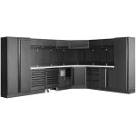 Kraftwerk Tools 3964E-BLK-IX Parete d'officina MOBILIO BLK a 8 elementi Inox.