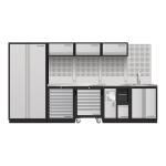 Kraftwerk Tools 3964DIX-SANA Parete d'officina MOBILIO a 4 elementi & Set Lavandino