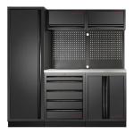 Kraftwerk Tools 3964A-BLK-IX Parete d'officina MOBILIO BLK a 3 elementi Inox.