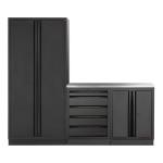 Kraftwerk Tools 3964K-BLK-012-IX MOBILIO BLK Mobili da officina a 3 elementi, Inox