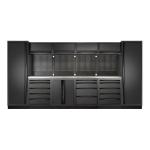 Kraftwerk Tools 3964C-BLK-IX Parete d'officina MOBILIO BLK a 6 elementi Inox.