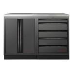 Kraftwerk Tools 3964K-BLK-018-IX MOBILIO BLK Mobili da officina a 2 elementi, Inox